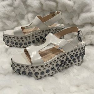 Prada Rhinestone & Stud Embellished Platform Shoes